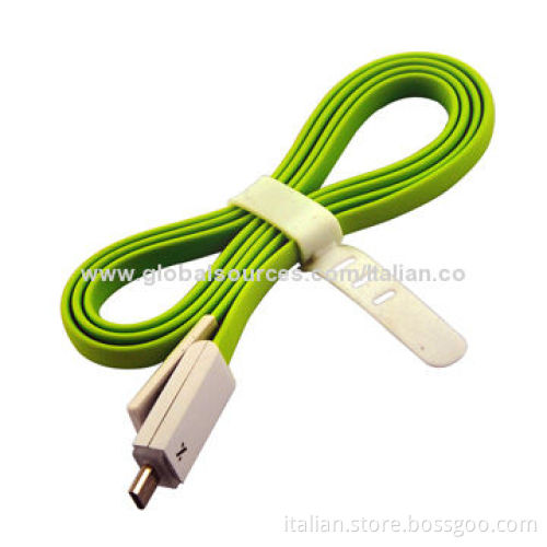 TPE material micro USB data and charging cable with LED light